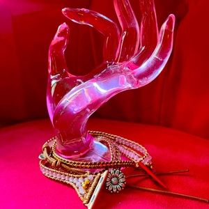 Pink and gold crystal Apple watch bracelet watch band.